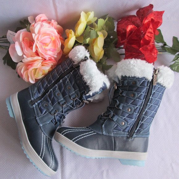 TOTES SHIRLEY TALL GIRLS WINTER BOOTS – DRESS BLUE COOL BLUE - Picture 12 of 16
